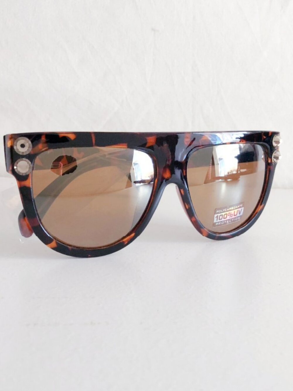 Tortoiseshell Flat Top Oversized Sunglasses